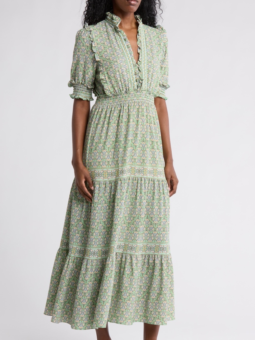 Nordstrom MAX STUDIO Floral Short Sleeve Tiered
Maxi Dress